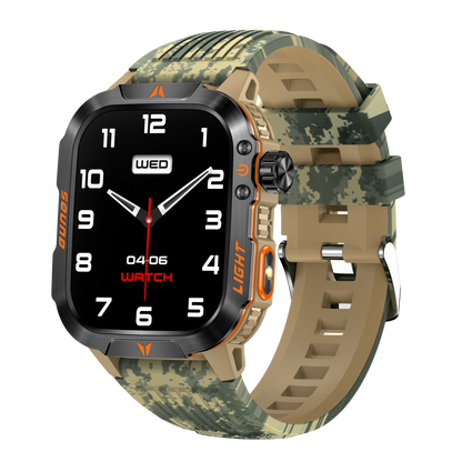 Reloj inteligente 2024 con pantalla 2.01, linterna para exteriores, brújula, IP68, resistente al agua, llamadas inalámbricas, batería de 600 mAh, modo deportivo de 100+