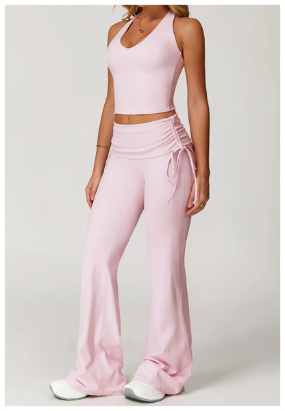 Conjunto de chándal de yoga para mujer, 2 piezas, ropa deportiva para entrenamiento, fitness, gimnasio, leggings de cintura alta, sujetador deportivo, ropa deportiva