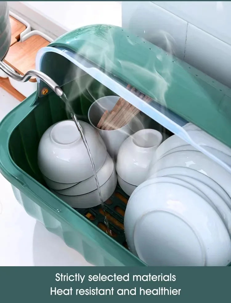 Escurridor de platos de cocina con bandeja de goteo extraíble, soporte para secar utensilios, escurridor de platos, organizador de platos para cocina