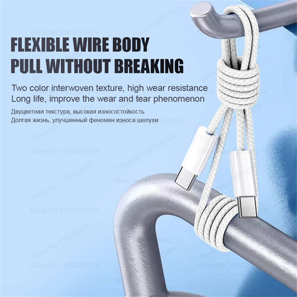 Cable USB C de carga rápida oficial PD de 60 W para iPhone 16, 15, 14, 13, 17 Pro Max, cable de datos tipo C tejido, accesorios de cargador, 1-10 unidades
