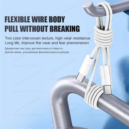 Cable USB C de carga rápida oficial PD de 60 W para iPhone 16, 15, 14, 13, 17 Pro Max, cable de datos tipo C tejido, accesorios de cargador, 1-10 unidades