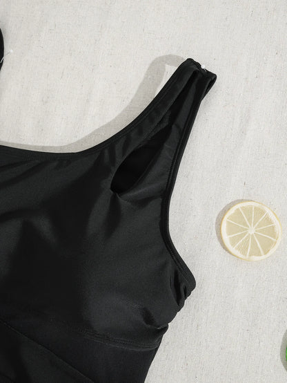 Sexy Women One-Piece Bikini Swimsuit  New Hollow Out Swimwear Women's Fashion Mesh Splicing Beachwear Set