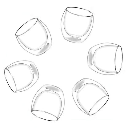 1-6 tazas de té de vidrio de doble pared transparente, hechas a mano, resistentes al calor, para bebidas saludables, café, leche, vasos de chupito aislados, regalo, 80-650 ml