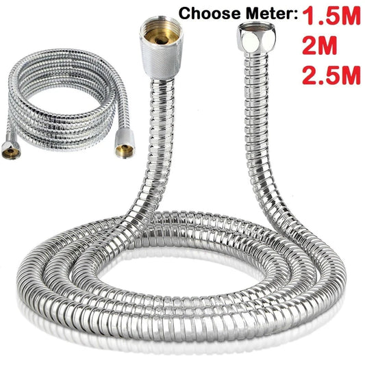 Manguera de ducha flexible de acero inoxidable, larga, para baño, extensión de manguera de agua, tubería de plomería, tubo de tracción, accesorios de baño