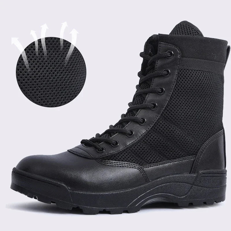 Botas de combate para hombre, botines tácticos de caña alta (tallas 36-46), calzado de seguridad para trabajo, botas de motociclista.