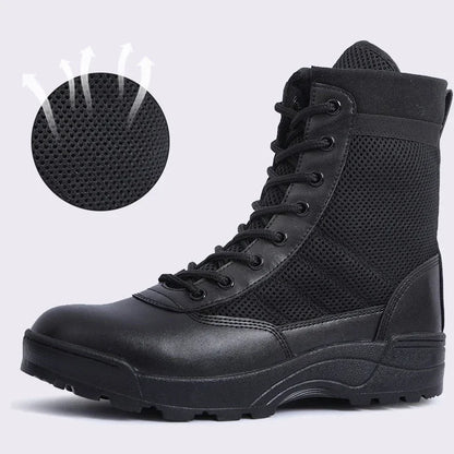 Botas de combate para hombre, botines tácticos de caña alta (tallas 36-46), calzado de seguridad para trabajo, botas de motociclista.