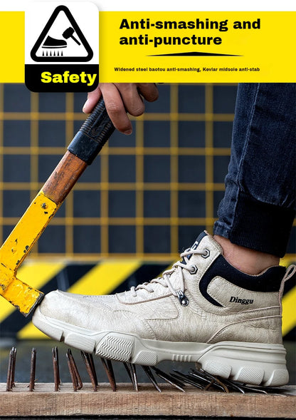 Botas de trabajo indestructibles, zapatos de seguridad para hombre, zapatos con puntera de acero, zapatillas a prueba de pinchazos, zapatos de trabajo antideslizantes para hombre, botas tácticas para hombre.
