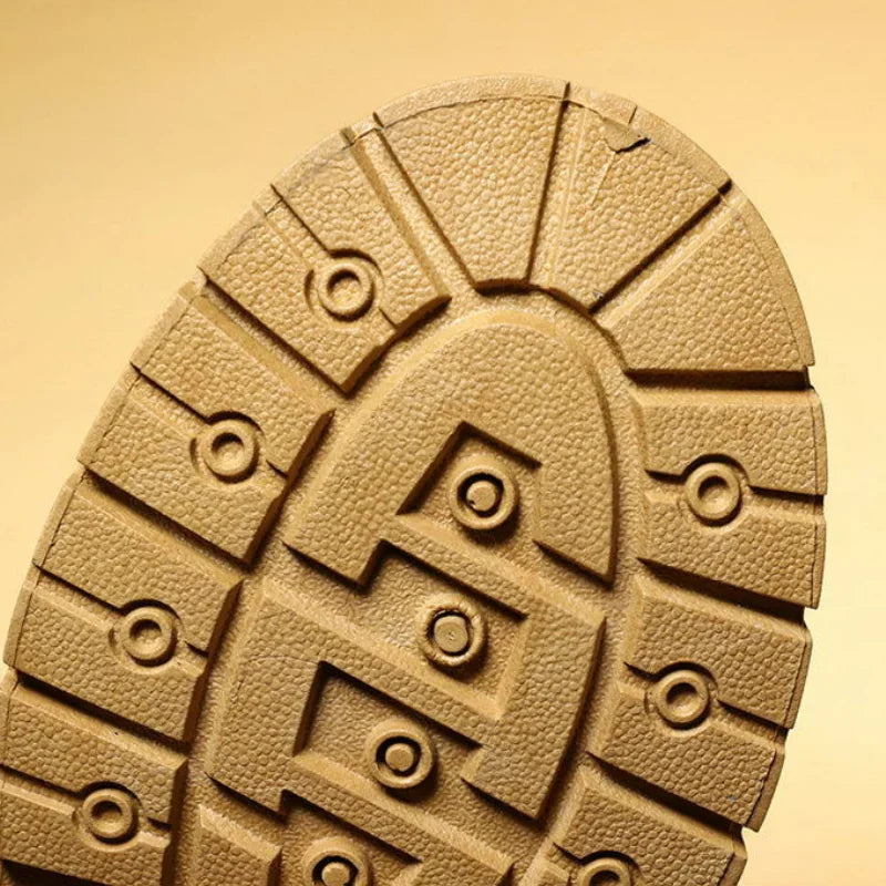 Botas altas de cuero para hombre, botines de moda para exteriores, con cordones, cómodas, planas y antideslizantes