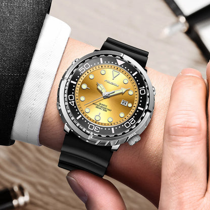 Reloj de lujo LIGE para hombre, deportivo, de exterior, con calendario, de cuarzo, de silicona suave, resistente al agua.