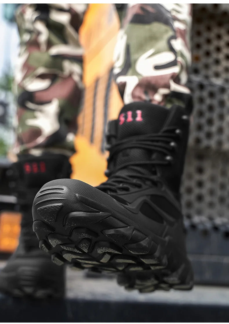 Botas de desierto para hombre, botas tácticas antideslizantes para exteriores, botines de plataforma de alta calidad, resistentes al desgaste, transpirables, ideales para senderismo.