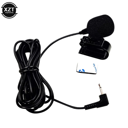 Micrófono de audio profesional para coche, conector jack de 2,5 mm y 3 m, minimicrófono externo con cable para DVD, radio, mono de 2 polos.