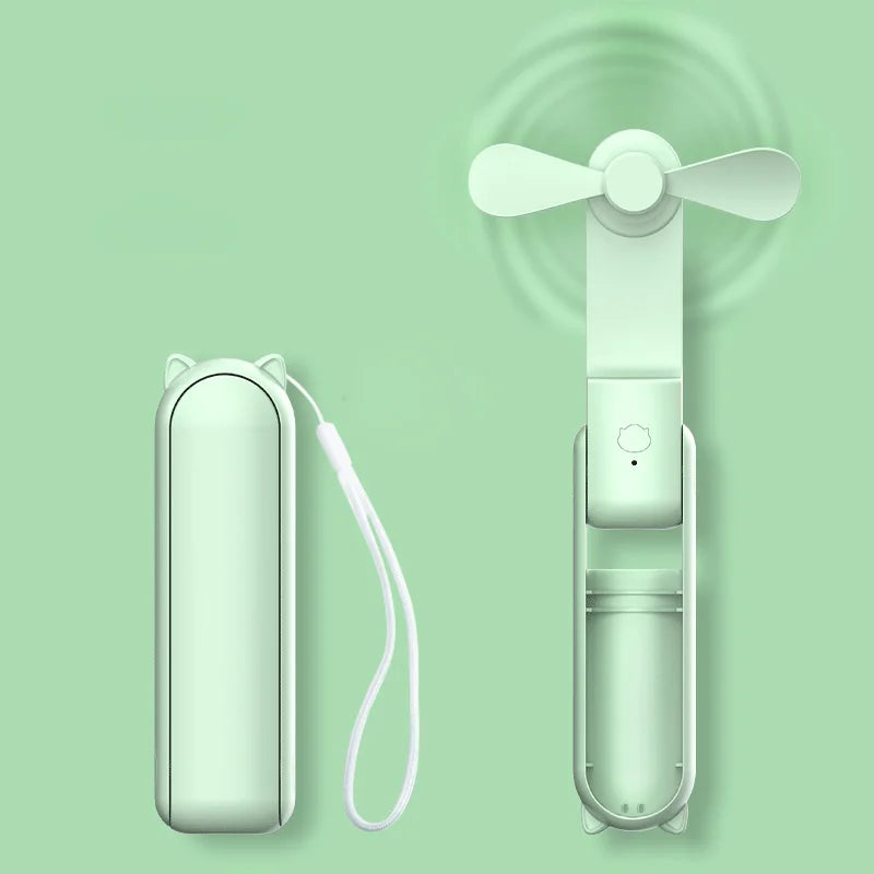 Ventilador portátil de diseño Hook, mini ventilador de mano, diseño único, ventilador de mano personal portátil, recargable por USB con potente turboventilador.