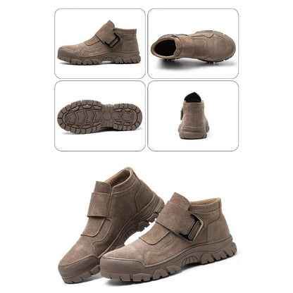 Zapatos de seguridad para hombre, con puntera de acero antiaplastamiento, antiperforación, indestructibles, para trabajos de construcción.