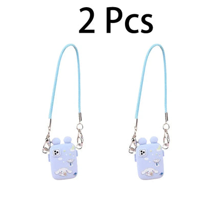 Accesorios para Labubu Accesorios para Crybaby Bolso para cámara de teléfono estilo dibujos animados Accesorios para muñecos de peluche Colgante Abanico Regalo de cumpleaños