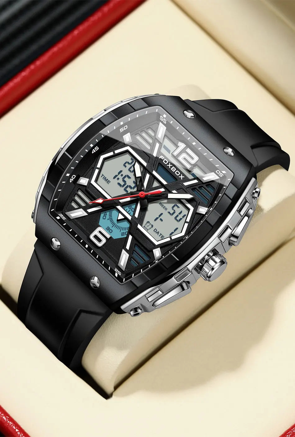 Reloj militar digital LIGE para hombre, resistente al agua hasta 50 m, LED, de cuarzo, deportivo, grande, Masculino