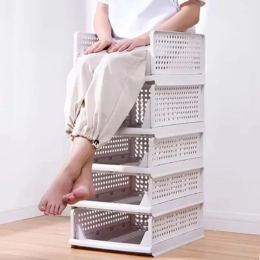 Organizador de ropa, organizador de armario, caja de almacenamiento, apilable, plegable, con cajón, cesta organizadora para juguetes, hogar y cocina.