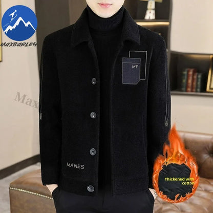 Chaqueta corta de lana Maxbarley para hombre, estilo otoño/invierno, abrigo de trabajo, estilo coreano casual, grueso, moderno y cálido.