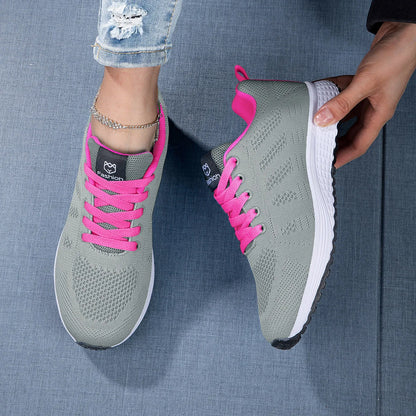 Zapatillas deportivas informales para mujer, de malla, transpirables, con plataforma, para baloncesto