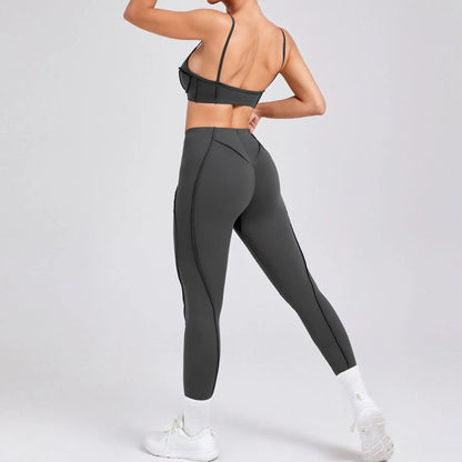 2025 New Yoga Set  2Pcs Sports Suit Women Sexy Workout Bra Suit Running Gym High Waist Legging Quick Dry Tight Yoga Clothing