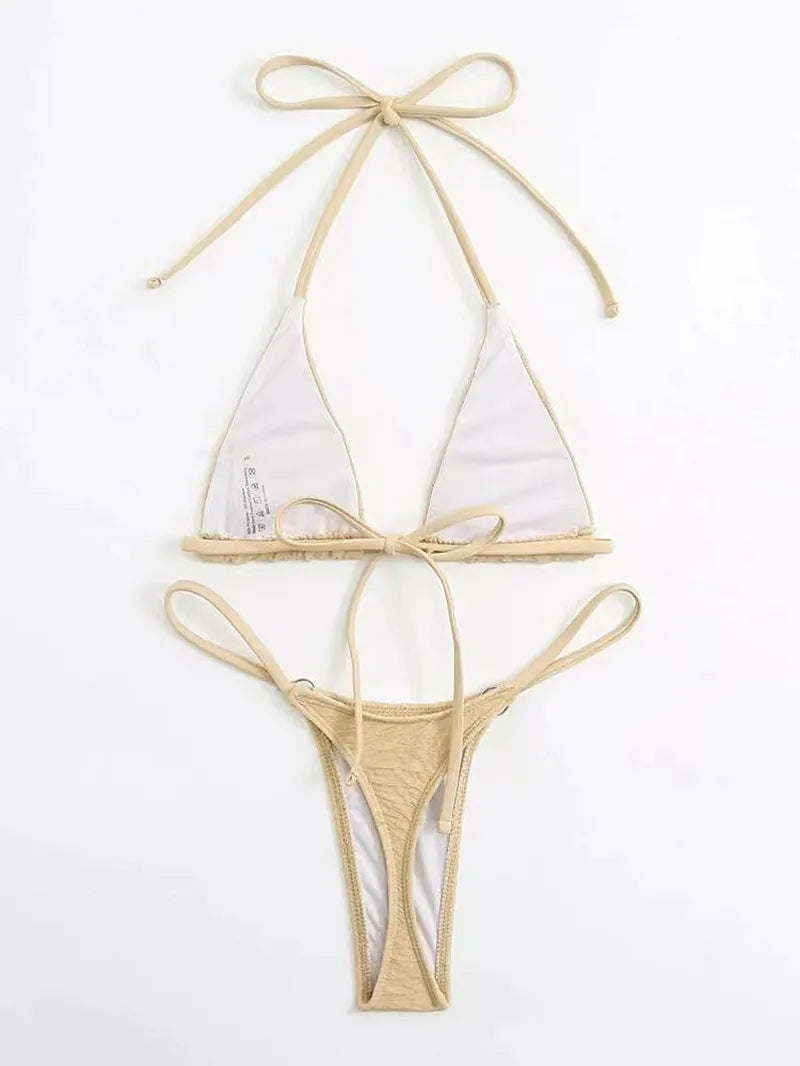 Minibikini Sexy Micro Extremo: Conjunto de Bikini 2023 con Relleno, Estilo Brasileño y Tanga Ajustada para Bañarse en el Verano