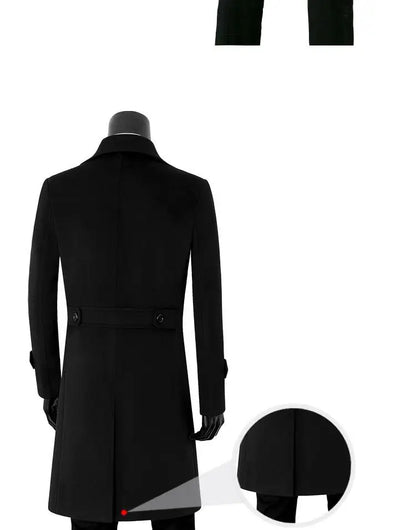 Abrigo de lana de alta calidad para jóvenes, cálido, informal, extralargo, cruzado, grueso, tallas grandes S-7XL 8XL 9XL