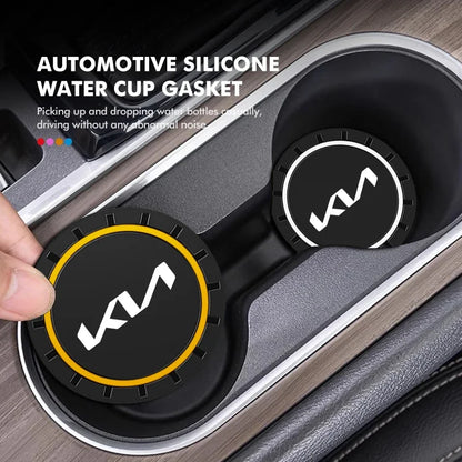2 posavasos antideslizantes para coche, alfombrilla antipolvo, accesorios para KIA Stinger, Optima, Cerato, Soul, Venga, Forte, Spectra y Sedona.