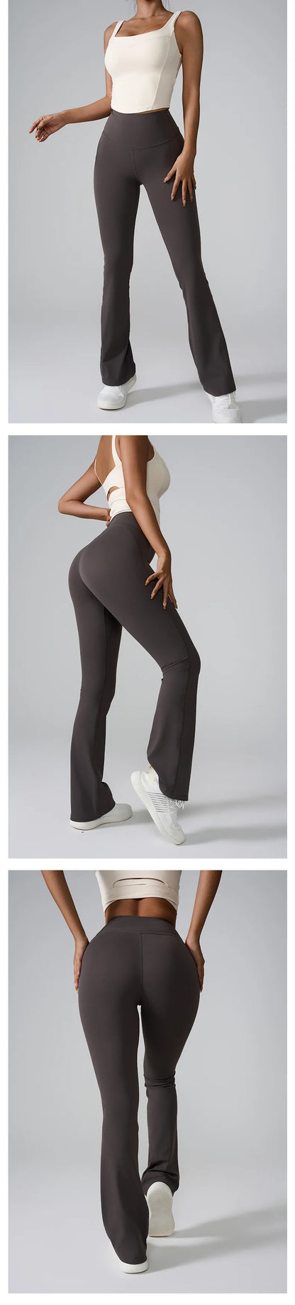 Pantalones de yoga acampanados para mujer, leggings de cintura alta, pantalones de pierna ancha, pantalones deportivos para entrenamiento en gimnasio, pantalones acampanados para correr al aire libre.