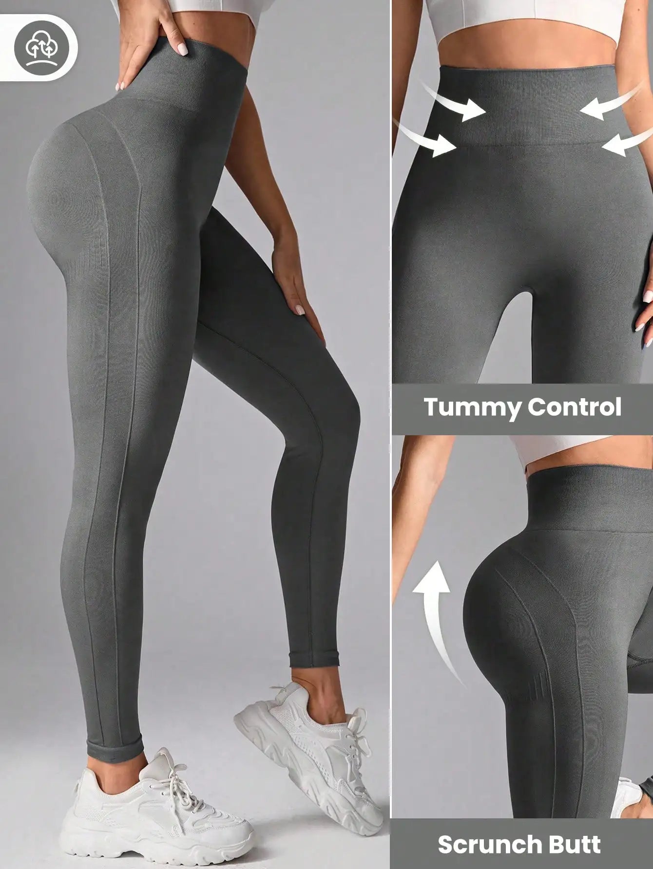 Women's High-Waist Seamless Yoga Leggings, Stretchy Compression Tummy Control Workout Pants, Quick-Dry Athletic Tights with Wide