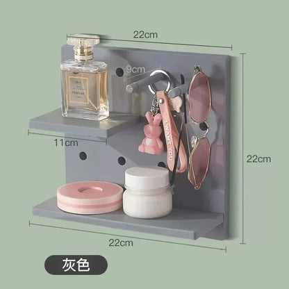 Estantes de pared para decoración del hogar, estantes de almacenamiento de pared con agujeros para cocina, dormitorio, estantes colgantes, decoración de pared