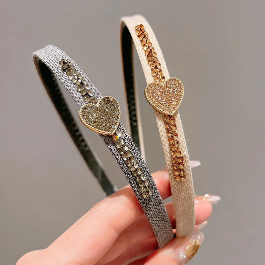 Accesorios para el cabello para niños, diademas de cristal con forma de corazón para niñas con dientes, diademas antideslizantes, aro para el cabello para niños