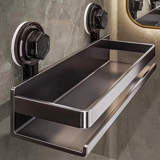Estante de cocina con ventosa, de aluminio, para especias, organizador de condimentos de pared, sin necesidad de taladrar.