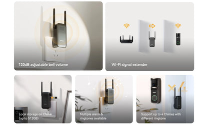 IMOU 4k Video Doorbell 3 with Chime fisheye lens Human Package Detection Rechargeable Battery Two-way Talk Waterproof 360° View