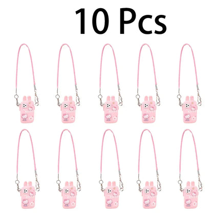 Accesorios para Labubu Accesorios para Crybaby Bolso para cámara de teléfono estilo dibujos animados Accesorios para muñecos de peluche Colgante Abanico Regalo de cumpleaños