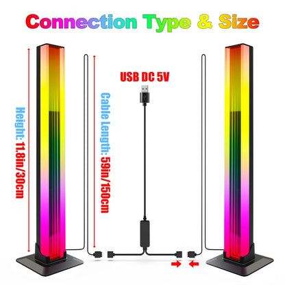 Par de luces LED RGB para decoración de habitaciones, lámpara Abyss con Bluetooth, luz nocturna ambiental, iluminación de ambiente para escritorio, TV, PC, juegos, retroiluminación