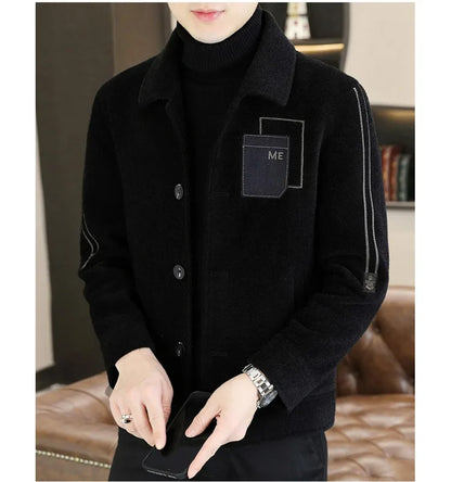 Chaqueta corta de lana Maxbarley para hombre, estilo otoño/invierno, abrigo de trabajo, estilo coreano casual, grueso, moderno y cálido.