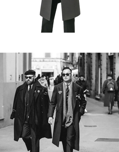 Abrigo de lana de alta calidad para jóvenes, cálido, informal, extralargo, cruzado, grueso, tallas grandes S-7XL 8XL 9XL