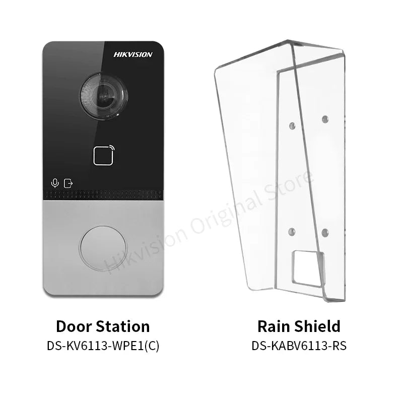 Videoportero IP Hikvision original con cámara de 2 MP, WiFi PoE, estación de puerta para villa, módulo lector de tarjetas integrado, IP65 DS-KV6113-WPE1(C)