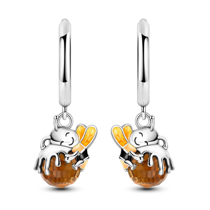Pendientes brillantes de plata de ley S925 para mujer, con circonitas de colores, diseño de insecto, ideal como regalo de aniversario de boda.