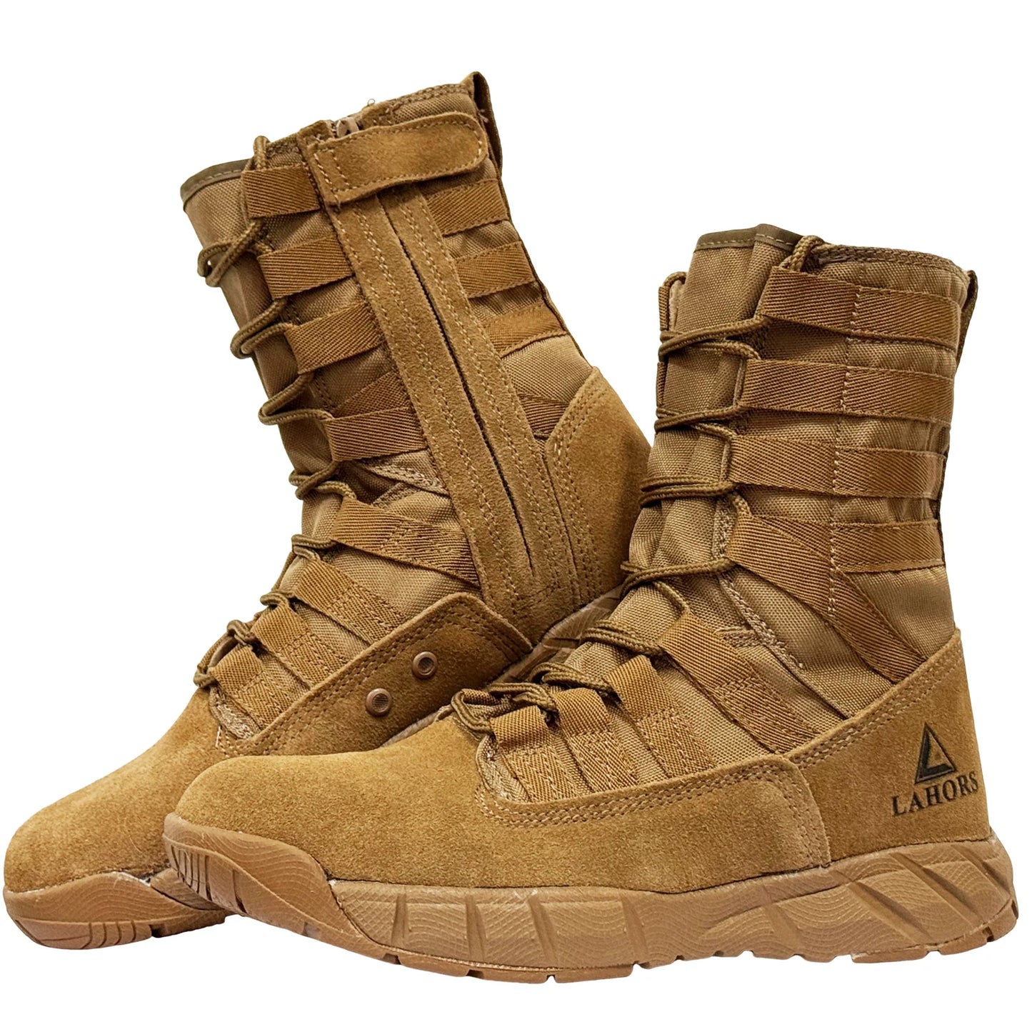 Botas tácticas de combate LAHORS de piel de ante ligera para hombre, ideales para senderismo al aire libre, estilo militar del desierto, transpirables, hasta el tobillo, fabricadas en material sintético.