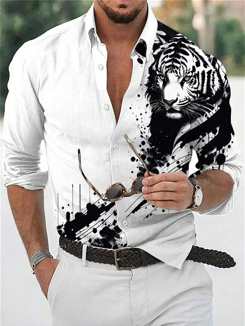 2025 new men's classic striped checkered long sleeved shirt men's classic pink casual fashion shirt top