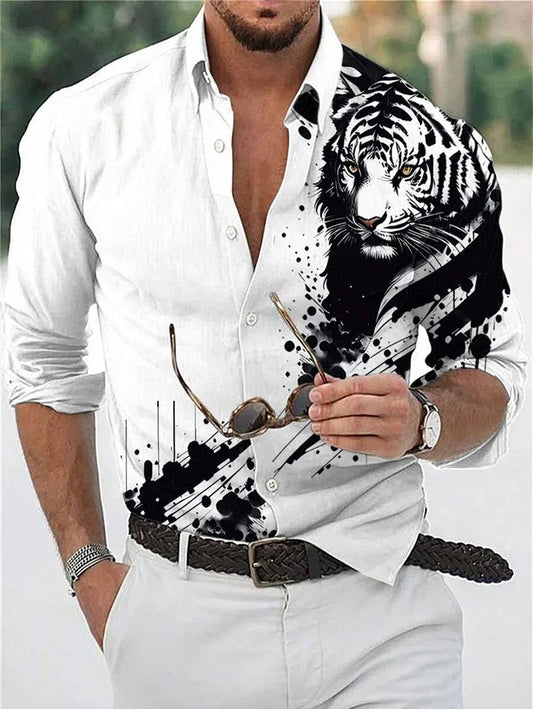 2025 new men's classic striped checkered long sleeved shirt men's classic pink casual fashion shirt top