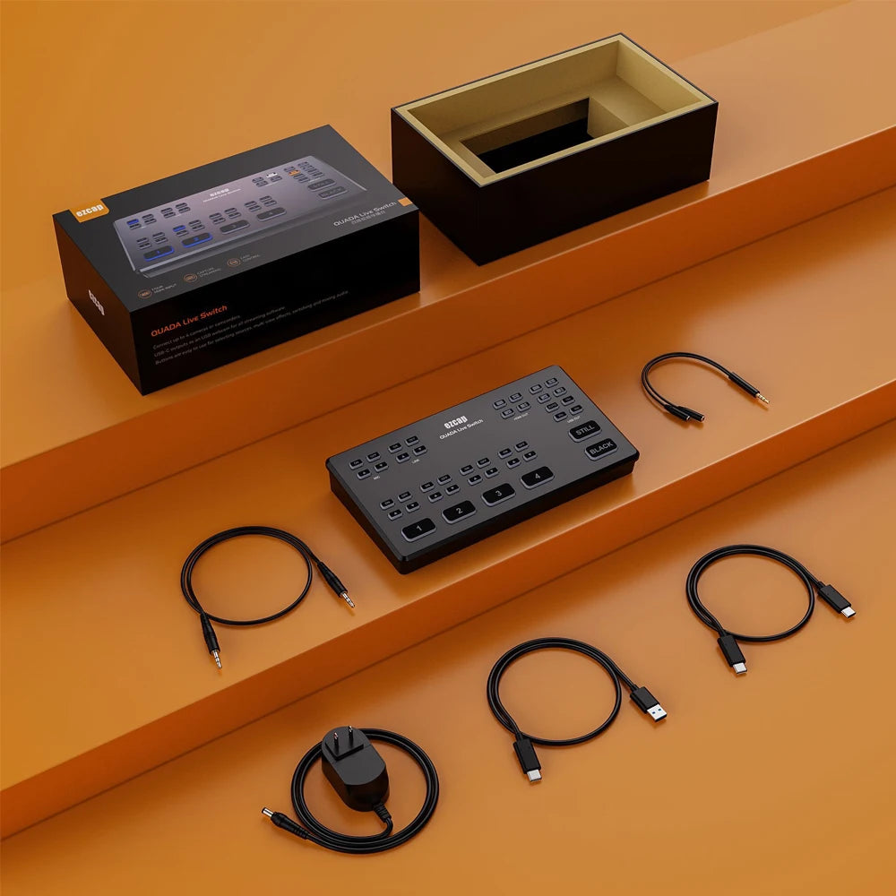 Mezclador de vídeo para transmisión en directo multicámara 1080p60 con 4 HDMI