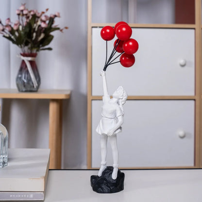 Decoración del hogar, decoración de la habitación, escultura creativa de globo de amor para niña, adornos abstractos modernos para el hogar, escritorio, estudio, oficina.