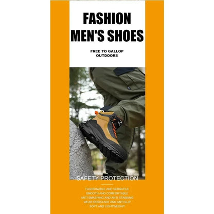 Zapatos de seguridad antisalpicaduras para hombre, botas de trabajo resistentes al desgaste, zapatos con punta de acero, zapatos protectores a prueba de pinchazos, zapatillas de seguridad