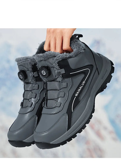 Botas de nieve para hombre, botas de senderismo cálidas y cómodas para invierno, zapatillas deportivas para hombre para exteriores, calzado deportivo impermeable, calzado de senderismo resistente al desgaste