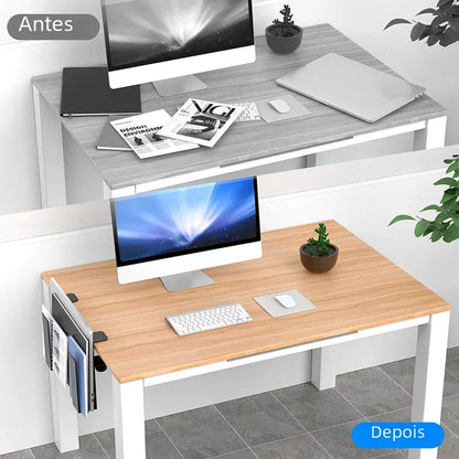 Mesa auxiliar con soporte para portátil, organizador de escritorio para iPad y tablet, ideal para oficina y hogar.