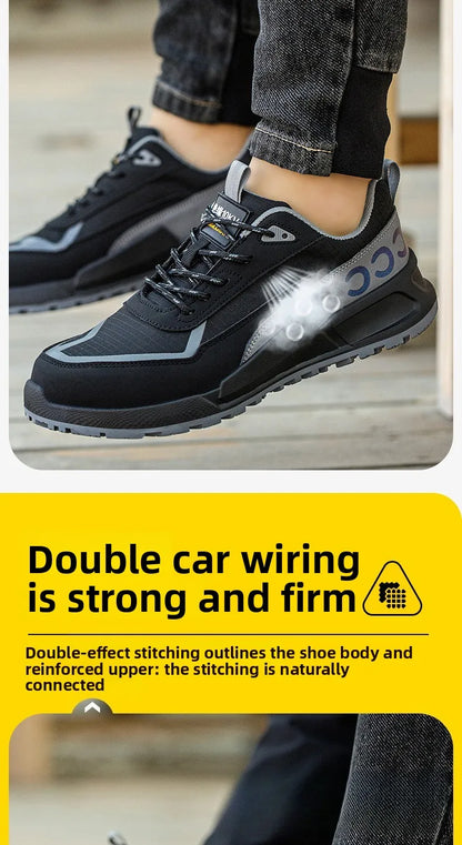 Calzado de protección laboral para hombre, anti-aplastamiento, anti-perforación, aislante 10KV, resistente al desgaste, calzado eléctrico de seguridad.