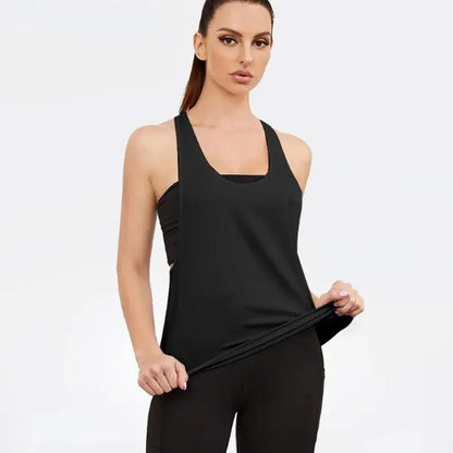 Chaleco deportivo para mujer, de secado rápido, ajustado, sin mangas, para correr
