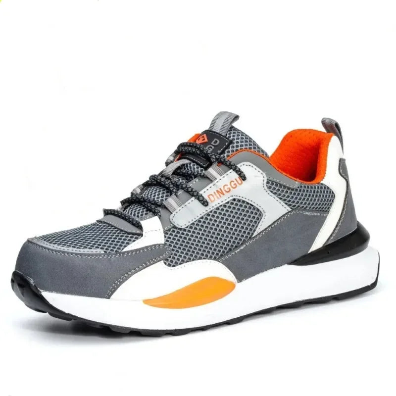 Zapatos de trabajo para hombre nuevos, con punta de acero, antigolpes y antipuñalamientos, transpirables y antideslizantes.