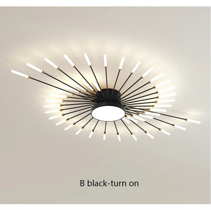 Lámparas de techo LED modernas con diseño de fuegos artificiales para sala de estar, comedor y dormitorio. Lámparas de techo brillantes.